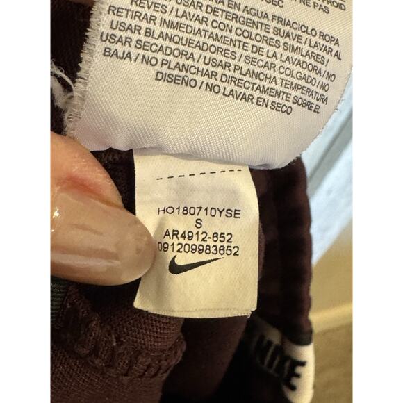 Nike Mens Maroon Sportswear Logo Tapered Leg Elastic Waist Sweatpants Size Small - Picture 9 of 11